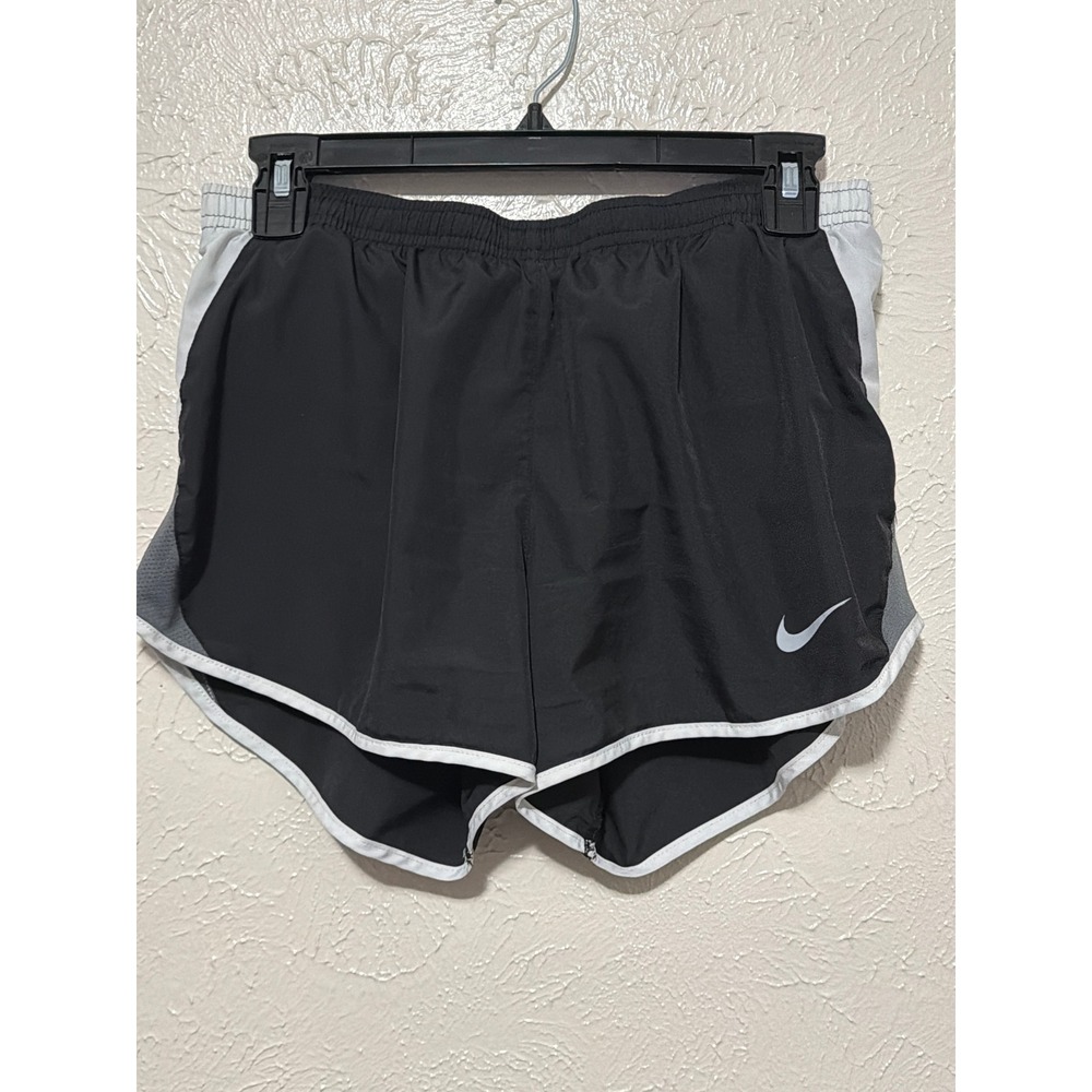 Nike Dri-FIT Women Running Shorts Black Grey White Mesh Athletic Size M